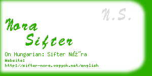 nora sifter business card